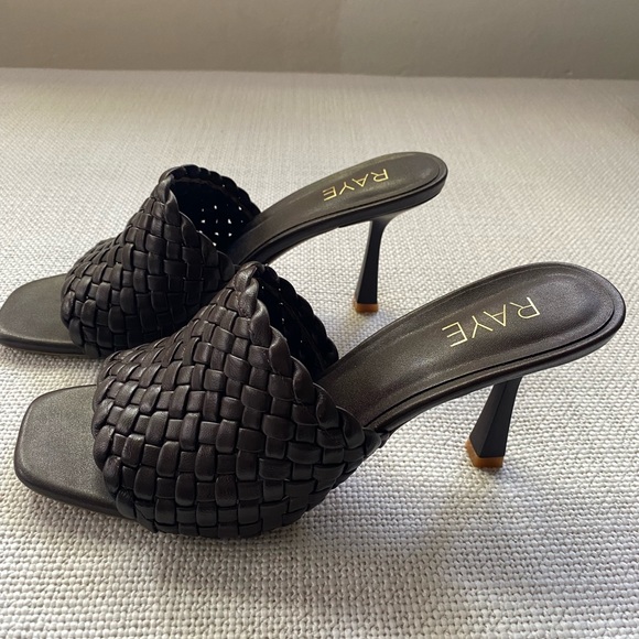 RAYE Medusa Heel Size 10 Brown Woven Leather - Picture 2 of 6